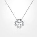 wholesale S925 Sterling Silver Korean-style Lucky Four-Leaf Clover Necklace for Women, Minimalist Short Collarbone Chain Fashion Fresh Pendant-0-1