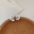 wholesale S925 Sterling Silver Personality Spiral Hoop Earrings Women Summer New Small and Exquisite Internet Celebrity Temperament Earrings-0-3