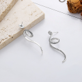 wholesale S925 sterling silver vintage exaggerated bold zodiac snake design earrings, trendy and unique European and American style earrings-0-1