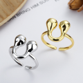 wholesale S925 Sterling Silver Irregular U-Shaped Open Ring Ins Fashion Trendy Statement Ring for Women-0-0