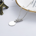 wholesale S925 Sterling Silver Unisex Korean Retro Chic Style Donut Element Accent English Round Pendant Necklace-0-0