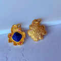 wholesale Gold-plated S925 Silver Inlaid Natural Lapis Lazuli Pendant Accessories for DIY Bracelet Necklace Hanging Ornament Handmade Cord Accessories-0-8