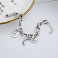 wholesale S925 Sterling Silver B-Letter Link Chain Bracelet in Korean Ins Minimalist Style-0-1