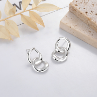 wholesale S925 Silver Fashion Cross-Border Irregular Double-Loop Chain Style Trendy Earrings and Ear Clips-YFR363M/approx. 7.9g 925 silver