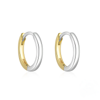 wholesale S925 Silver Curved Wave Two-tone Zircon-accented Ear Cuff, A Classic Hot-seller And Trendy Ins Earring-Two-tone-style 7 925 silver