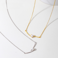 wholesale S925 Sterling Silver Chopsticks Freshwater Pearl Necklace for Women, Minimalist Pendant Collarbone Chain with Niche Luxury Design-Freshwater Pearl Gold Small 925 Silver