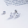 wholesale S925 Sterling Silver Ballpoint Stud Earrings Ins Style Small and Unique Design Ear Piercing Jewelry for Women M03152-0-4
