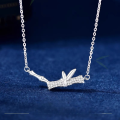 wholesale S925 Sterling Silver Micro-Paved Bamboo Knot "You Are Enough" Necklace for Women, Light Luxury Elegant Temperament Chinese Style Collarbone Chain-0-0