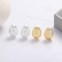wholesale S925 Sterling Silver Arc-Shaped Pea Brushed Stud Earrings Korean Style Elegant Earrings for Pierced Ears Factory Direct-YR526 yellow gold: approximately 5.2 grams  925 silver