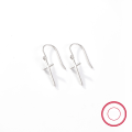 wholesale Metal: S925 Silver Cross Earrings for Women, Gothic Style Ear Hooks, Halloween Jewelry Gift-0-4