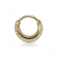 wholesale S925 Sterling Silver Ins Smooth Zircon Inlaid Line Circular Cartilage Nose Ring-Single gold-style 2