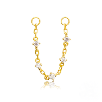 wholesale S925 Sterling Silver Cartilage Chain Piercing Earring With Ear Threader Ear Drop, Hot-selling European And American Women's Accessories-Single gold-style 2 925 silver