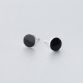 wholesale S925 Sterling Silver Earrings Women Korean Style Minimalist Round Black Drip Glue Ear Studs Women's Ear Accessories E3371-0-1