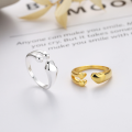 wholesale S925 Sterling Silver Asymmetrical Double Heart Fairy-style Ring, Fresh, Sweet, Exquisite, and Light Luxury-0-0