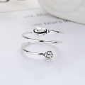 wholesale S925 Sterling Silver Retro Creative Multi-Layer Line Ring Sweet and Edgy Style Trendy Versatile Index Finger Ring-0-2