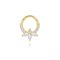 wholesale S925 Sterling Silver Classic Marquise Zircon Ear Cartilage Stud, Cross-border Hot-selling Versatile Ear Jewelry-Single gold #1