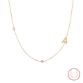 wholesale S925 Sterling Silver Pendant with Micro-Paved Zircon Initial Necklace, Fashionable Cross-Border Exclusive Women's Collarbone Chain-0-0