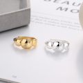 wholesale S925 silver fashion Korean-Japanese style geometric concave surface diamond dot trendy internet-famous design open ring-0-0
