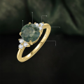 wholesale S925 sterling silver and gold Amazon 19 carat moss gemstone ring with natural dendritic agate-0-2