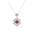 wholesale S925 Sterling Silver Cross-Border New Colorful Moissanite Snowflake Pendant with Advanced Design Sense Collarbone Chain Christmas Gift-0-7