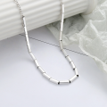 wholesale [S925 Sterling Silver] Cloud Tide Pavilion Korean-style New Geometric Minimalist Square Tube Trendy Unisex Necklace-0-0