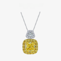 wholesale Pure silver new 2ct square 7*7 ice-cut high-carbon diamond necklace40+3-0-0