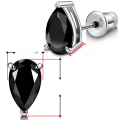 wholesale S925 Sterling Silver Fashion Black Moissanite Earrings Women, Teardrop Shape Earrings, Exquisite Fancy Diamond, Versatile Ear Accessories-0-5