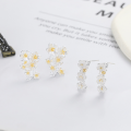 wholesale S925 Sterling Silver Pastoral Style Fresh and Simple Versatile Plum Blossom Earrings, Exquisite and Unique Light Luxury Ear Studs-0-0