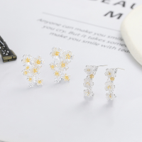 wholesale S925 Sterling Silver Pastoral Style Fresh and Simple Versatile Plum Blossom Earrings, Exquisite and Unique Light Luxury Ear Studs-486RMB/about 2.5g/pair>925 silver