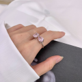 wholesale S925 Sterling Silver European and American Cross-Border New Women's Ring with Pink Diamond, Heart, Teardrop, and Geometric Series Open Adjustable Ring for Women-0-3