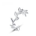 wholesale S925 Sterling Silver Ailuemei New Simple Light Gold Olive Branch Ring, Small Fresh and Forest Style Silver Jewelry Wholesale-0-4