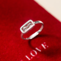 wholesale S925 Sterling Silver New Chinese Style Jin Wei Xue Same Design Vajra Ring Sweet Ins Style Minimalist Square Ring R02845-0-1