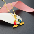 wholesale S925 Silver Cross-Border Fresh and Popular Collarbone Necklace, Japanese and Korean Style Drip Oil Pendant, Sweet Rainbow Accessory Necklace for Women-0-0