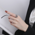 wholesale S925 Sterling Silver Vintage Creative 3D Bird Flower Forest-Style Niche Design Open Adjustable Ring for Women-0-3