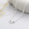 wholesale S925 Sterling Silver Trendy Multi-Layer Snake Chain with Brushed Sphere Pendant, Creative Heavy Duty Design Internet-Famous Necklace-0-2