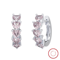 wholesale S925 Sterling Silver Jewelry, Heart Zircon White Gold Ear Hoops, Simple and Versatile, Direct from Manufacturer-3mm black zircon &gt; 925 silver