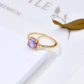 wholesale S925 Sterling Silver Japanese New Luxury Amethyst Thin Ring for Women, Direct Factory Supply, High-Quality Jewelry Wholesale-0-1
