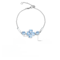 wholesale S925 Sterling Silver Luxury Design Natural Topaz Four-Leaf Clover Gemstone Bracelet-0-0