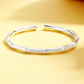 wholesale 9999 Pure Silver Plated with 24K Cat's Eye, Explosively Popular and Flashy Pure Silver Bracelet for Women, High-End Fashion Versatile Gift Bangle-0-7