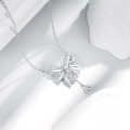 wholesale S925 Sterling Silver Original Runaway Princess Series Bow Necklace for Women, Elegant and Sweet Girl Collarbone Chain for Qixi Festival-0-2