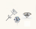 wholesale Wholesale OEM ODM custom-made sterling silver/18K gold/platinum moissanite stud earrings with trendy niche designs - sample, drawing, or prototype accepted-0-8