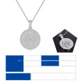 wholesale Metal Material: Sterling Silver Custom Digital Round Tag Cross-Border Europe and America Hip Hop Moissanite Necklace Jewelry for Rappers-0-6