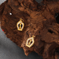 wholesale Gold-plated S925 Ancient Silver Inlaid Diamond Vajra Pendant Guanyin Pendant DIY Handmade Beading Accessories-Guanyin Bodhisattva