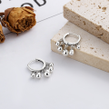 wholesale S925 Sterling Silver Korean-style Creative Minimalist Small Ball Pendant Tassel Stylish Fresh Wind Earrings-0-2