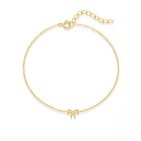 wholesale S925 Sterling Silver Bow Bracelet For Women, Ins Style,-Gold 925 silver