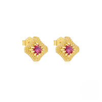 wholesale S925 Sterling Silver Zircon-inlaid Floral Stud Earrings, Trendy And Versatile-Gold#3 925 Silver