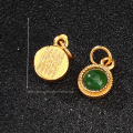 wholesale Gold-plated 925 silver inlaid with natural jadeite and jasper small silver accessory fittings, small pendants, bracelet clasps, and small tassels-0-6