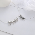 wholesale 990 Sterling Silver Ethnic Style Simple and Unadorned Bamboo Knot Long Pendant with Bell and Tassel DIY Accessory-0-1