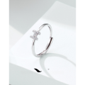 wholesale S925 Sterling Silver Minimalist Design Luxury Letter Zirconia Adjustable Open Ring Unisex Jewelry-0-0