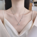 wholesale S925 Sterling Silver Korean Style Small Fresh Star Pendant with Interlocking Heart Sweet Collarbone Necklace-0-3